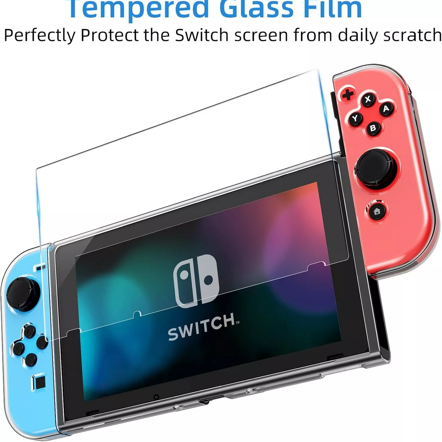 HEYSTOP Nintendo Switch Protective Case With Screen Protector & Thumb Grips