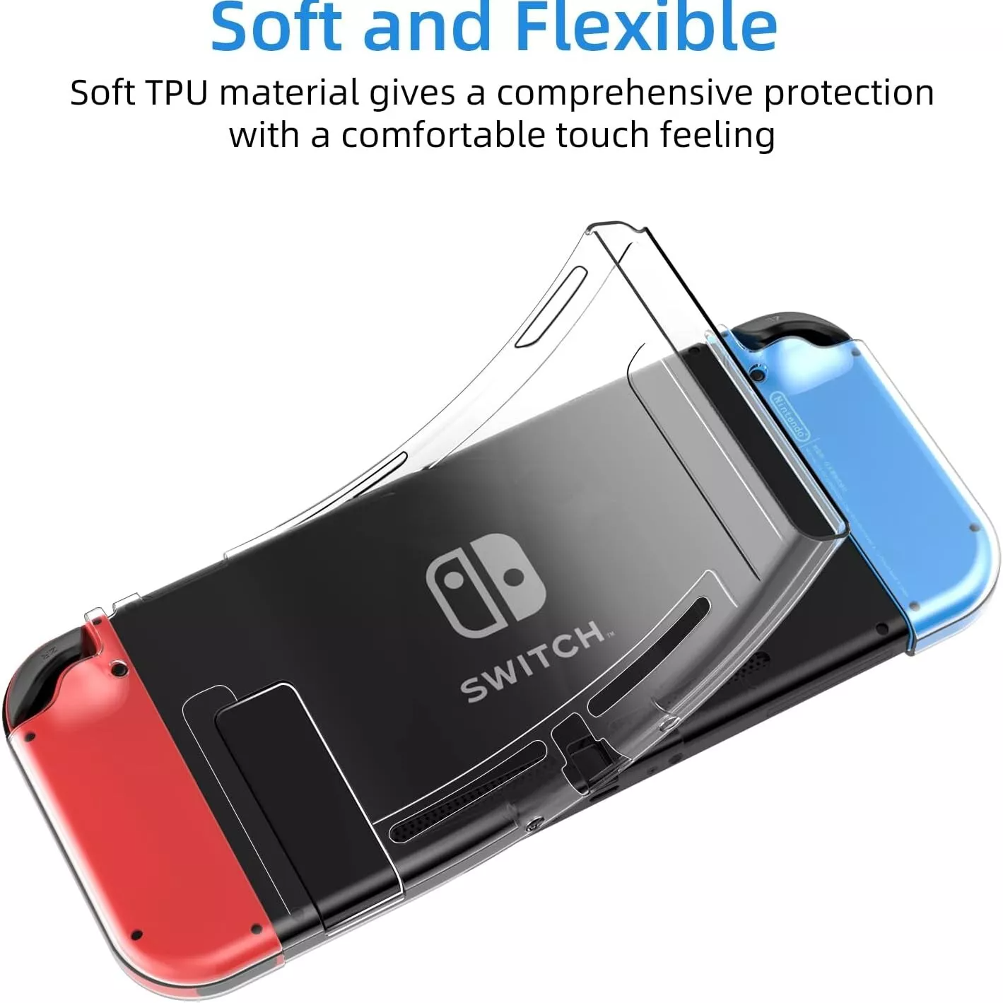 HEYSTOP Nintendo Switch Protective Case With Screen Protector & Thumb Grips