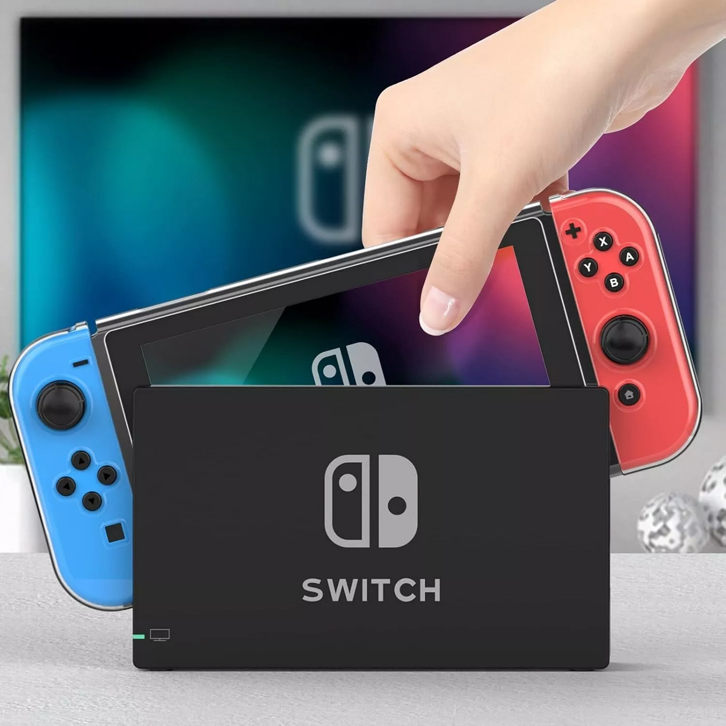HEYSTOP Nintendo Switch Protective Case With Screen Protector & Thumb Grips