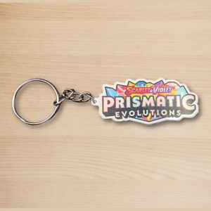 Pokemon TCG Scarlet & Violet Prismatic Evolution Holographic Binder Tag Keychain