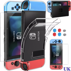 HEYSTOP Nintendo Switch Protective Case With Screen Protector & Thumb Grips