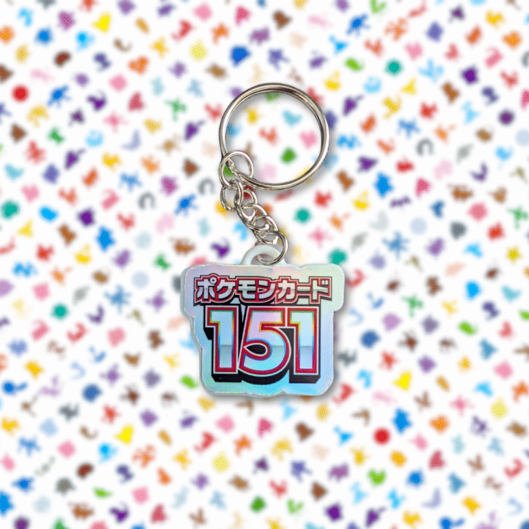 Pokemon TCG Japanese 151 SV2A Holographic Binder Tag Keychain