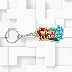 White Flare binder keychain