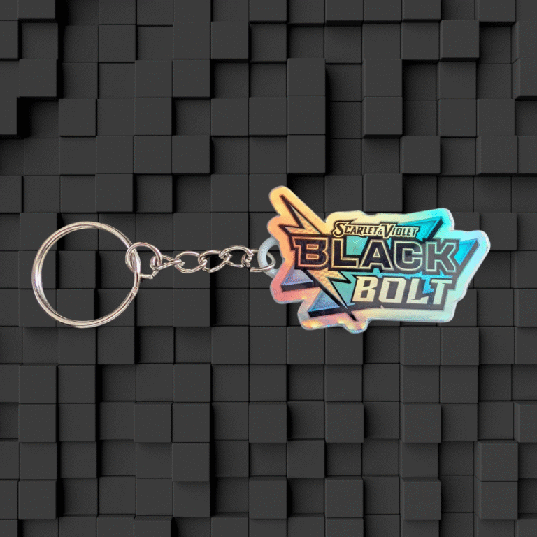 Pokemon TCG Scarlet & Violet Black Bolt Holographic Binder Tag Keychain