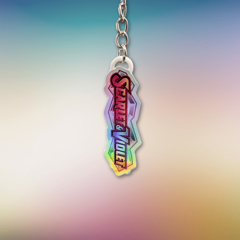 Pokemon TCG Scarlet & Violet Base Set Holographic Binder Tag Keychain - Image 2
