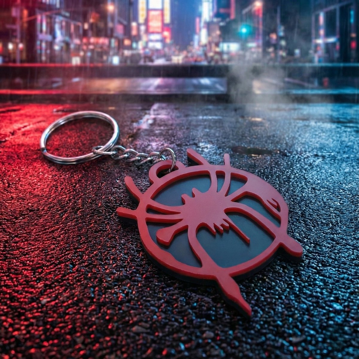 3D Miles Morales Spider-Man Logo Keychain | Superhero Gift | Marvel Inspired