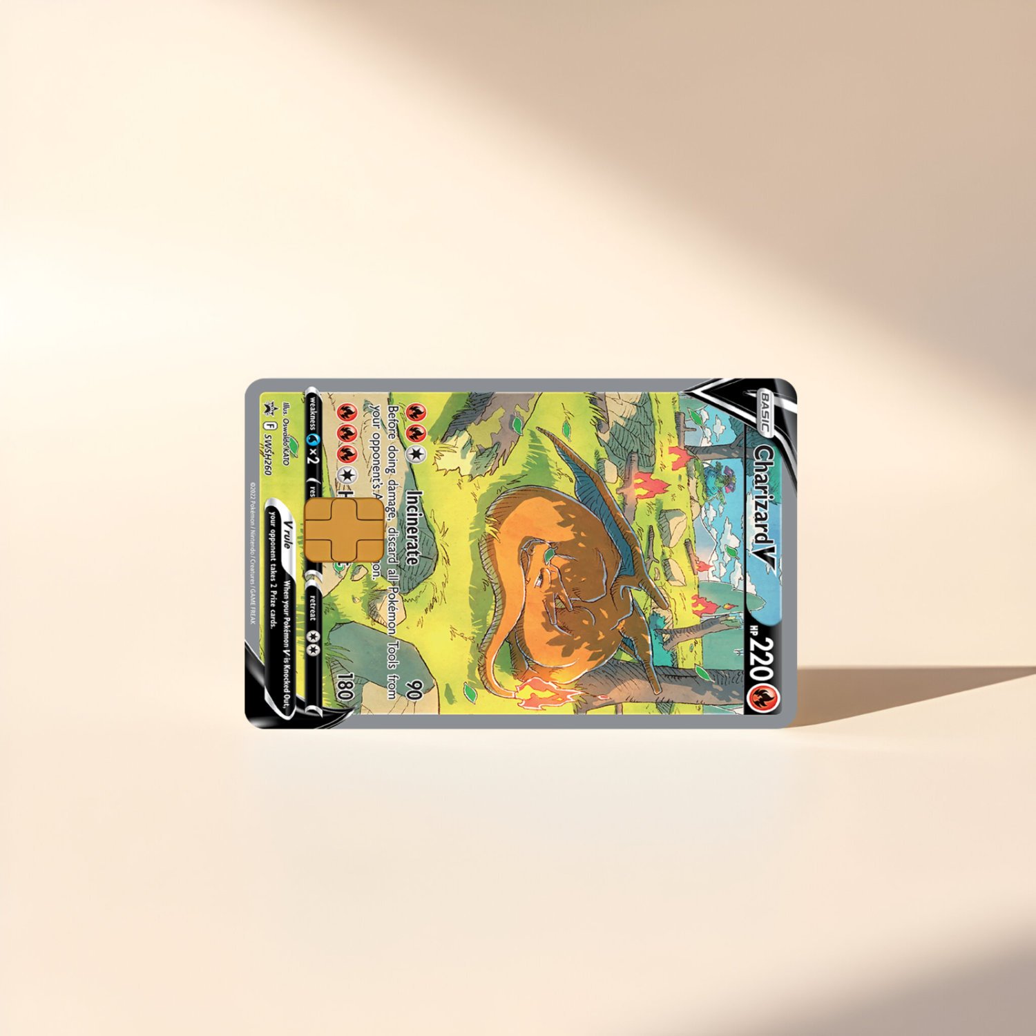Charizard V SWSH Promo 260 Card Skin | Holographic Credit Card Sticker/Skin