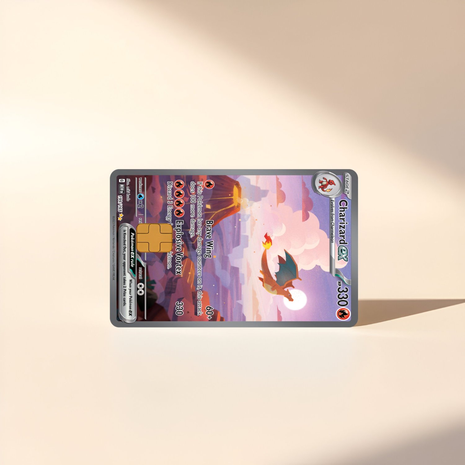 Charizard ex 151 Pokemon Card Skin | Holographic | Credit Card Skin |