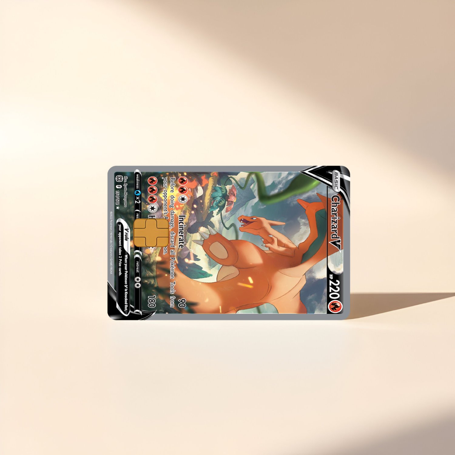 Charizard V Brilliant Stars Card Skin | Holographic Credit Card Sticker/Skin