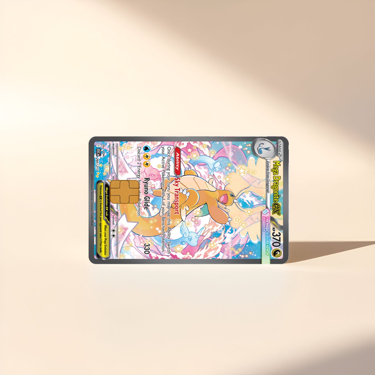 Mega Dragonite ex Pokemon Card Skin Ascended | Holographic | Credit Card Skin |