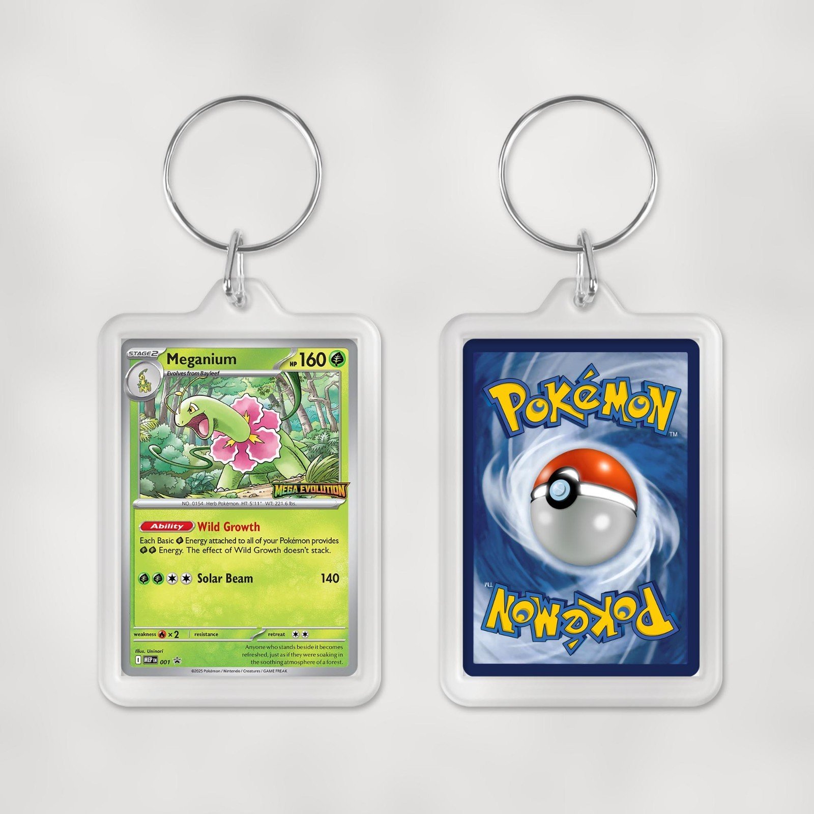 Pokemon Mega Evolution Promo Cards Keyrings / Key Chain Duel Sided Print - Image 2