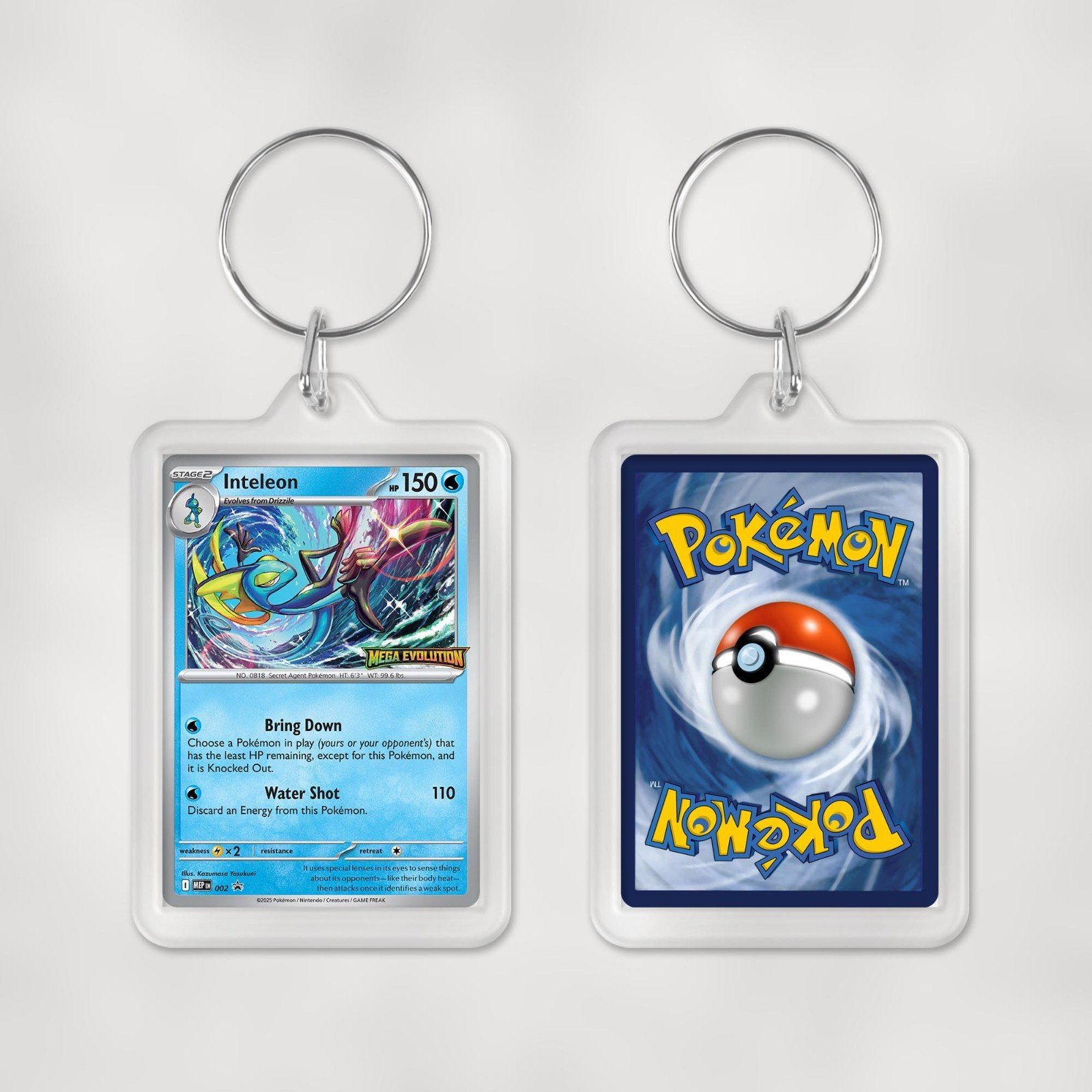 Pokemon Mega Evolution Promo Cards Keyrings / Key Chain Duel Sided Print - Image 3