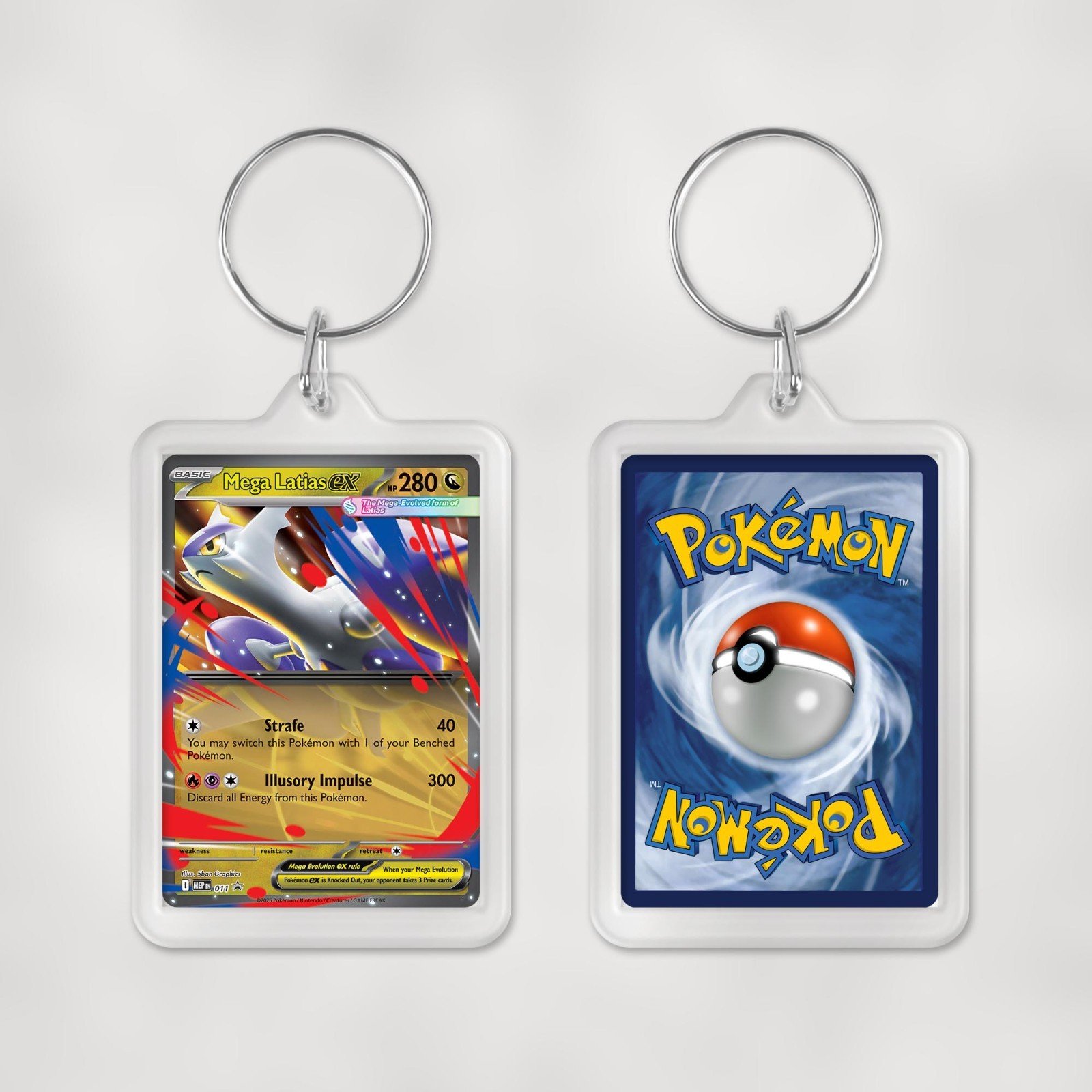 Pokemon Mega Evolution Promo Cards Keyrings / Key Chain Duel Sided Print - Image 12