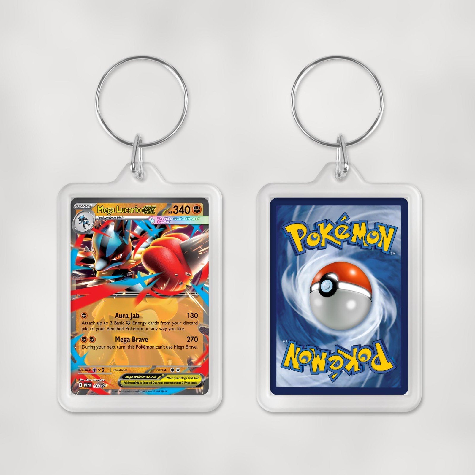 Pokemon Mega Evolution Promo Cards Keyrings / Key Chain Duel Sided Print - Image 13
