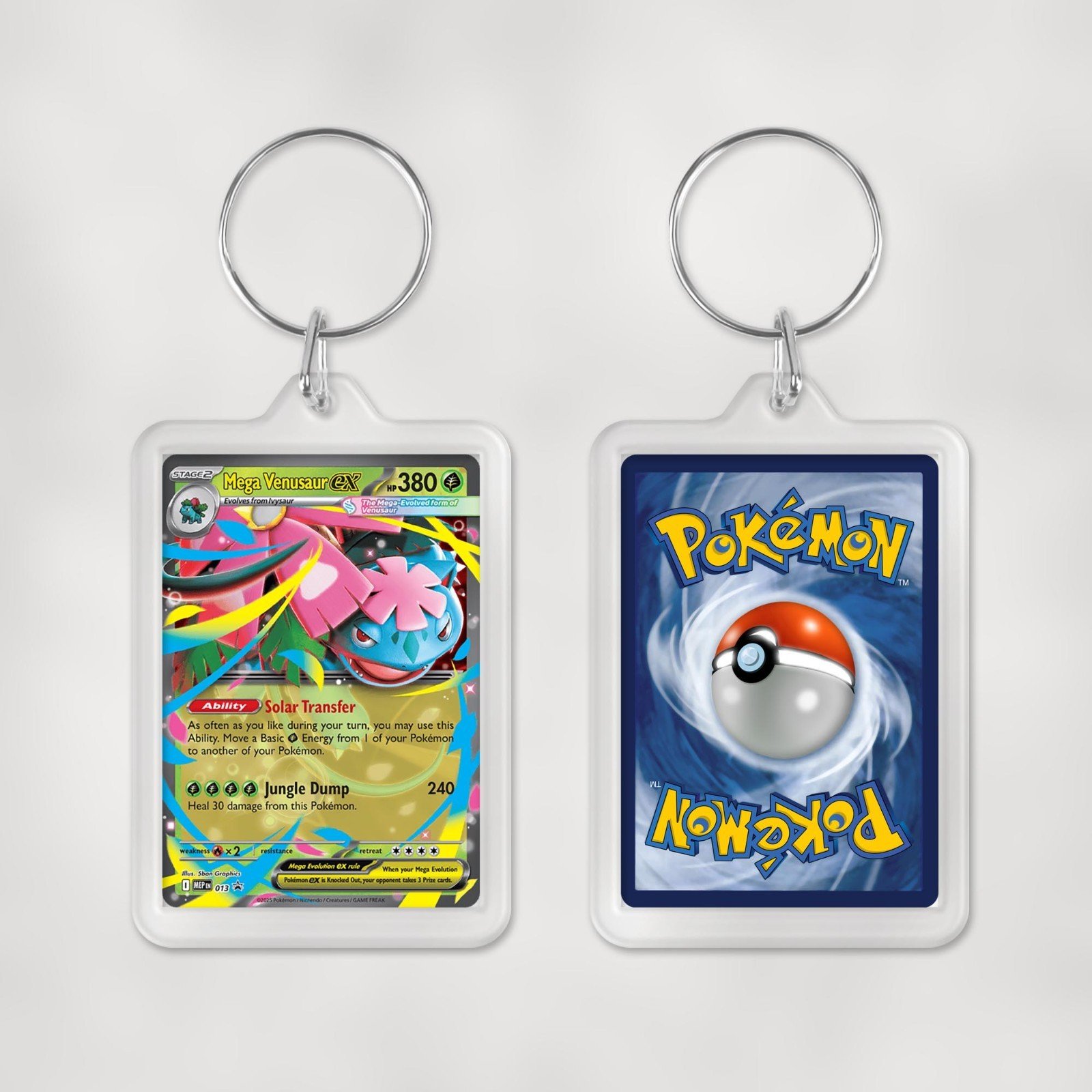 Pokemon Mega Evolution Promo Cards Keyrings / Key Chain Duel Sided Print - Image 14