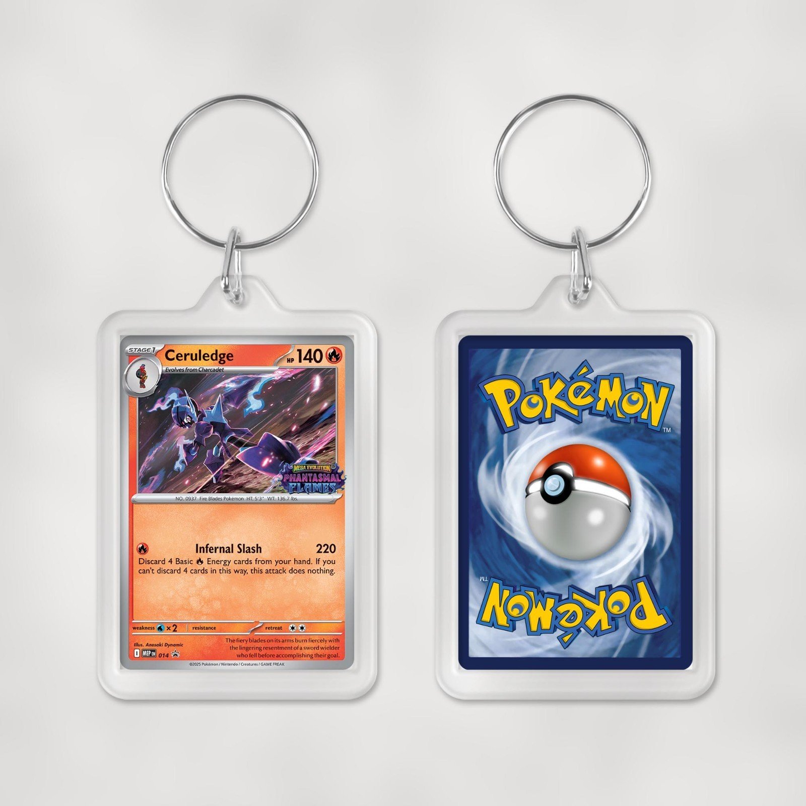 Pokemon Mega Evolution Promo Cards Keyrings / Key Chain Duel Sided Print - Image 15