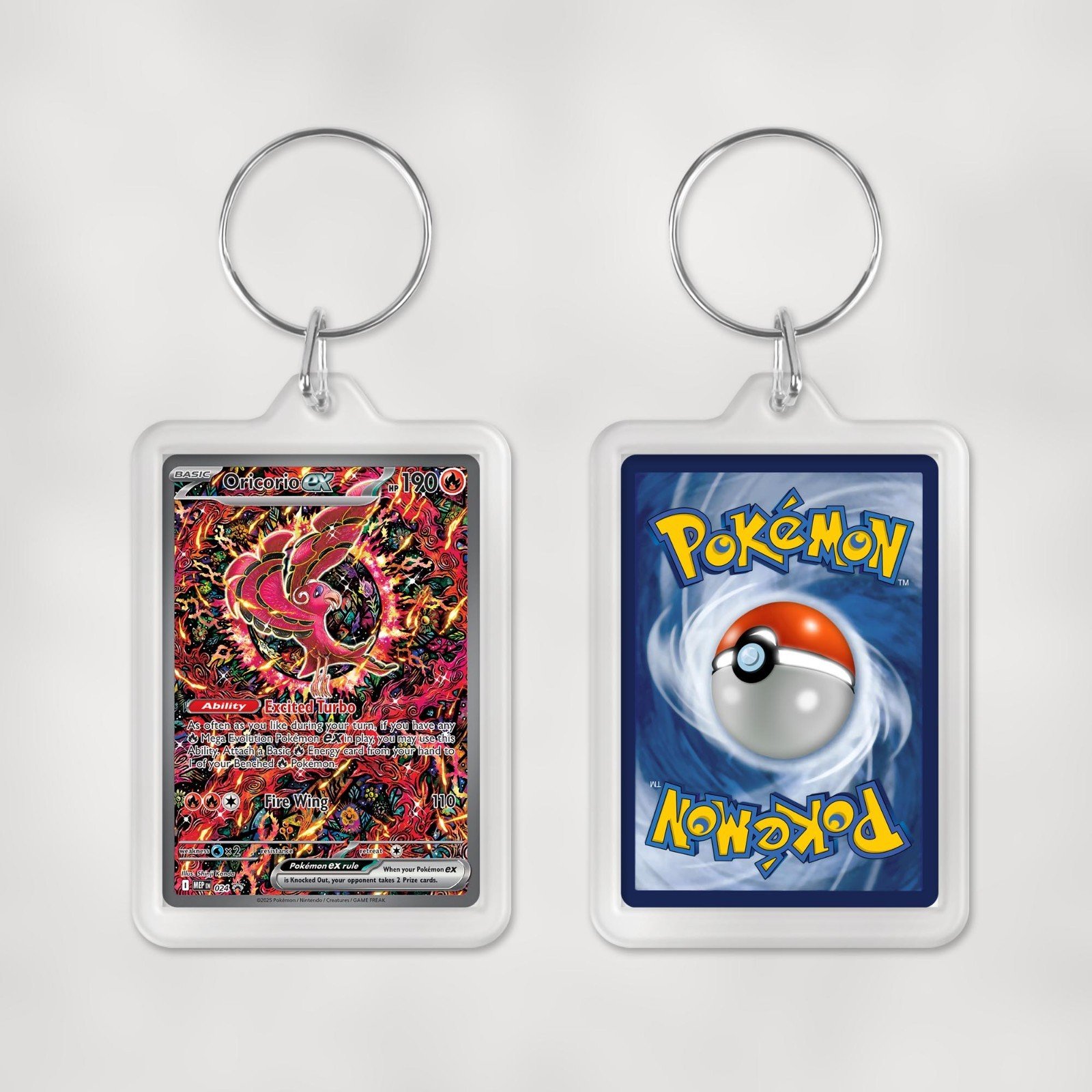 Pokemon Mega Evolution Promo Cards Keyrings / Key Chain Duel Sided Print - Image 25