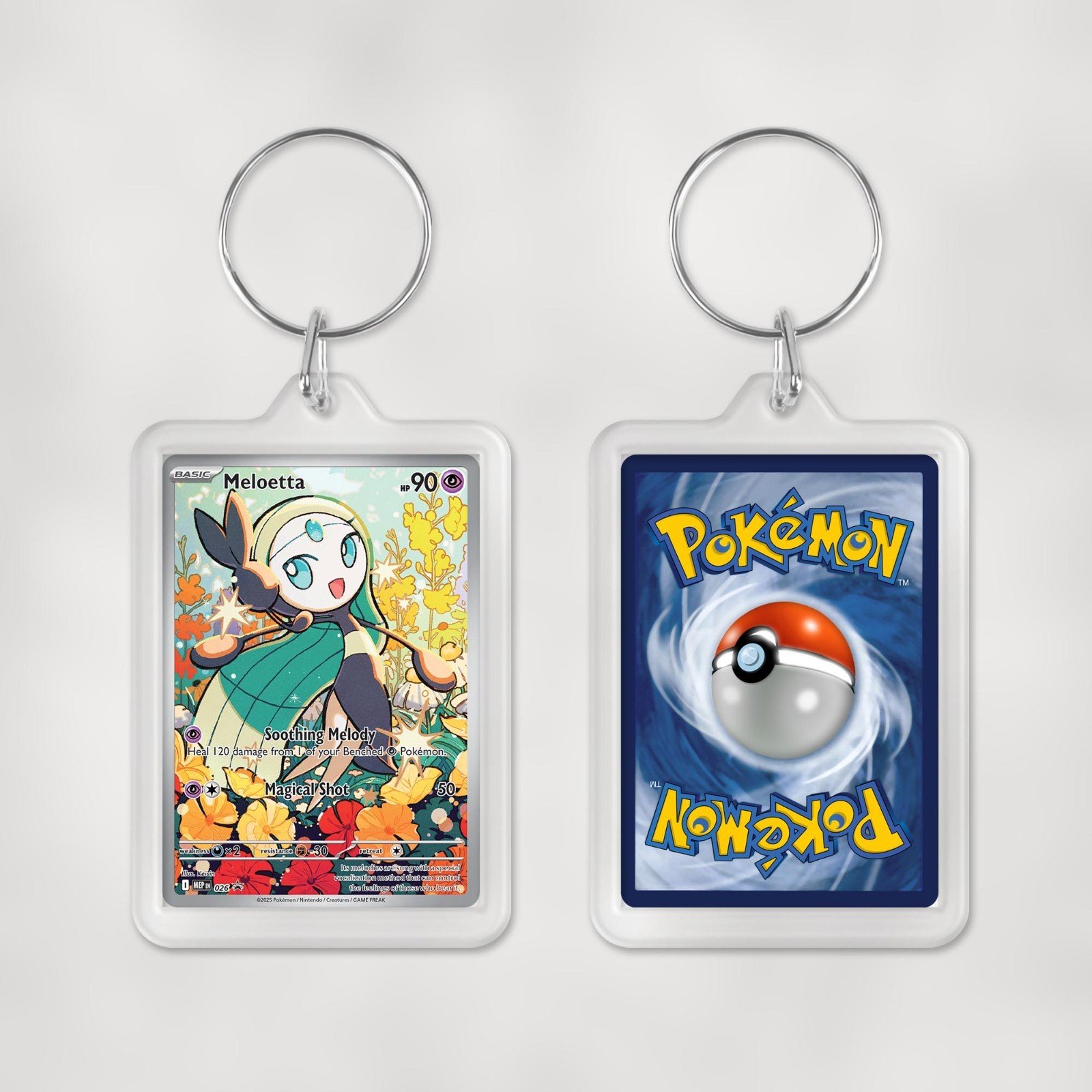 Pokemon Mega Evolution Promo Cards Keyrings / Key Chain Duel Sided Print - Image 27