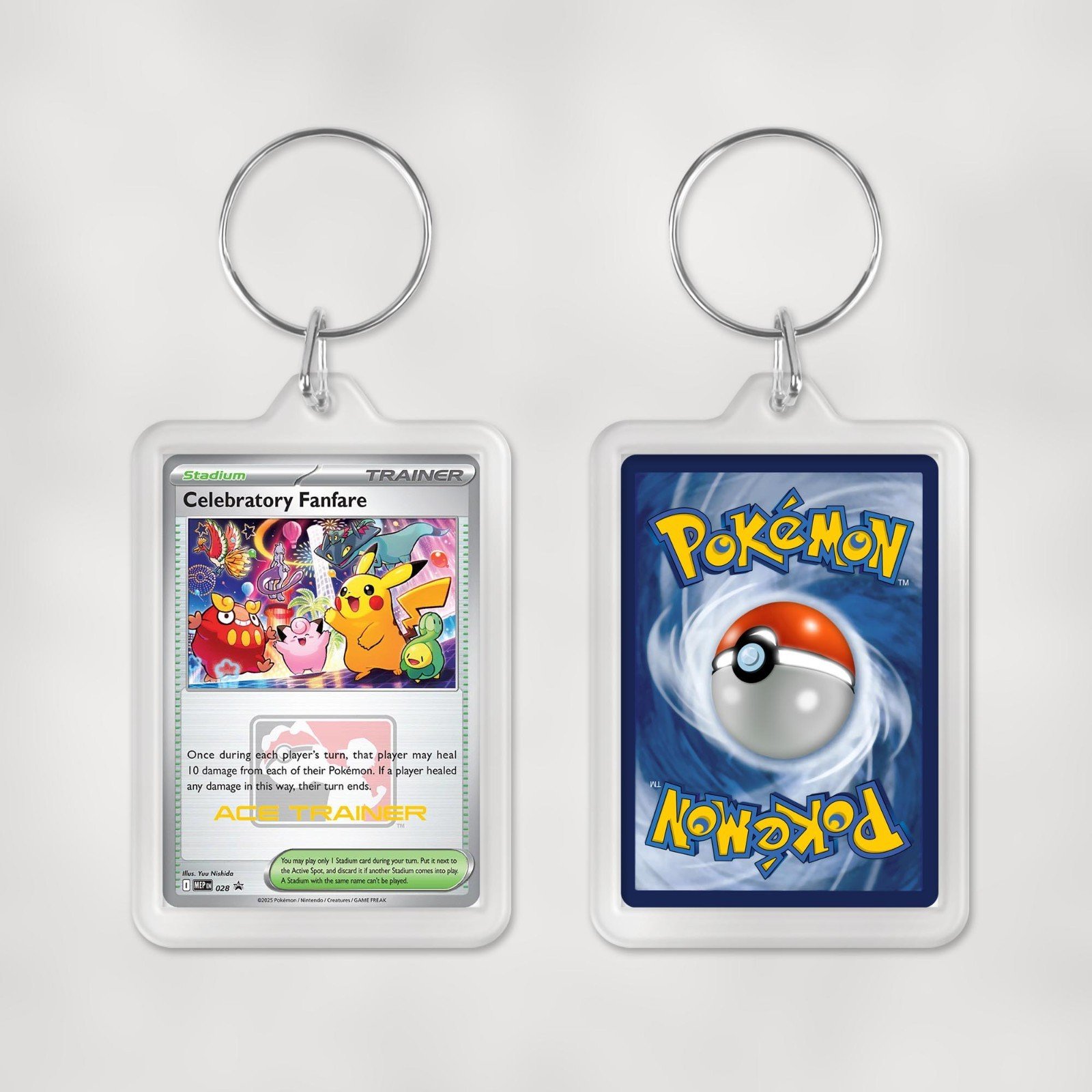 Pokemon Mega Evolution Promo Cards Keyrings / Key Chain Duel Sided Print - Image 29