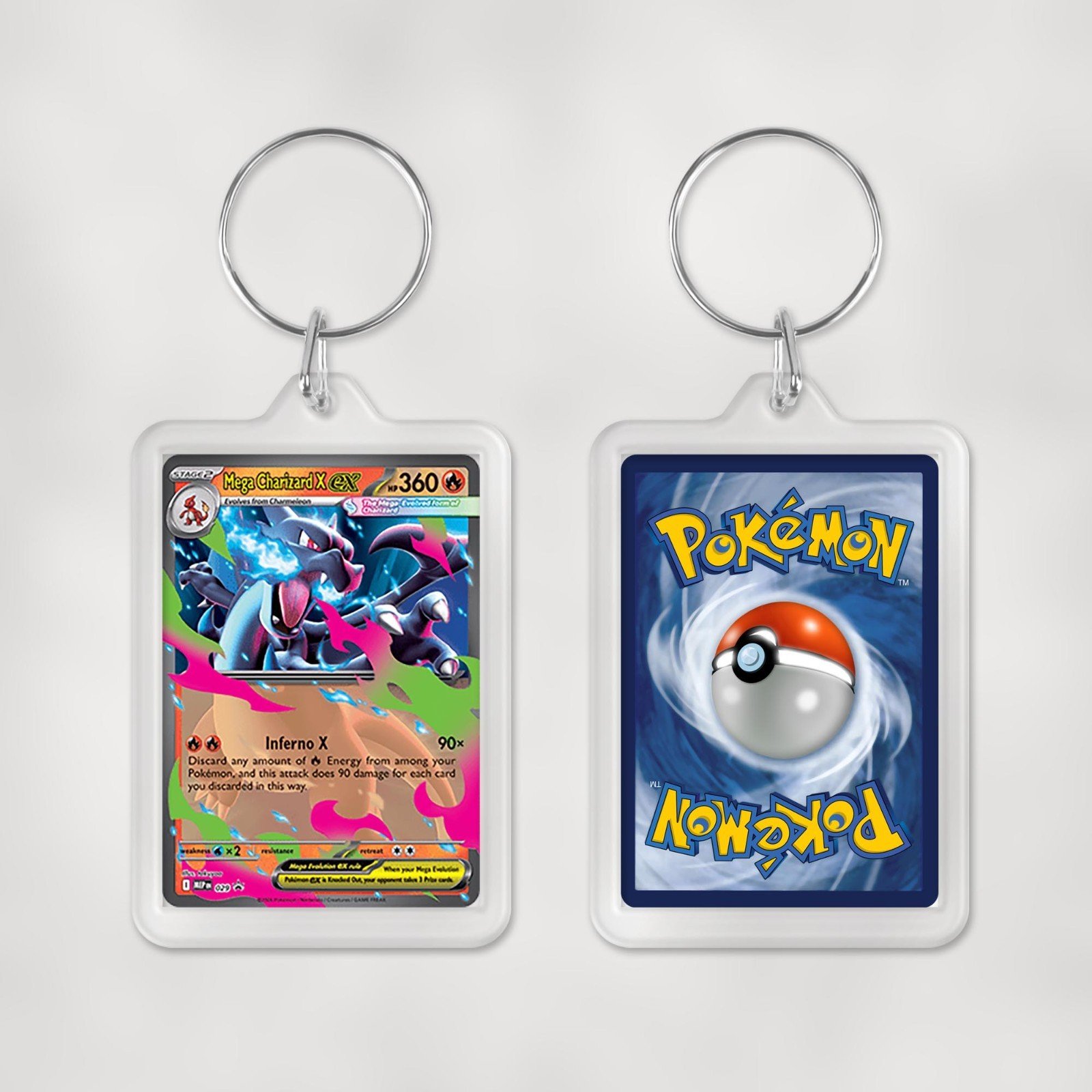 Pokemon Mega Evolution Promo Cards Keyrings / Key Chain Duel Sided Print - Image 30