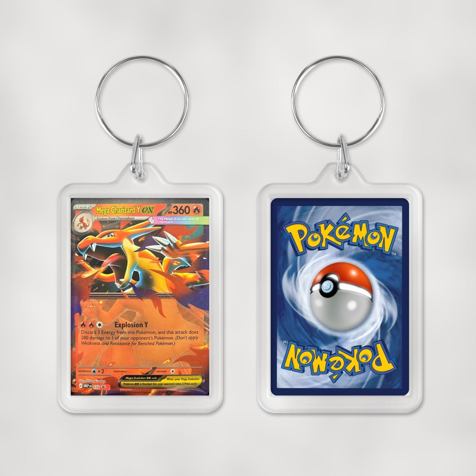 Pokemon Mega Evolution Promo Cards Keyrings / Key Chain Duel Sided Print - Image 31