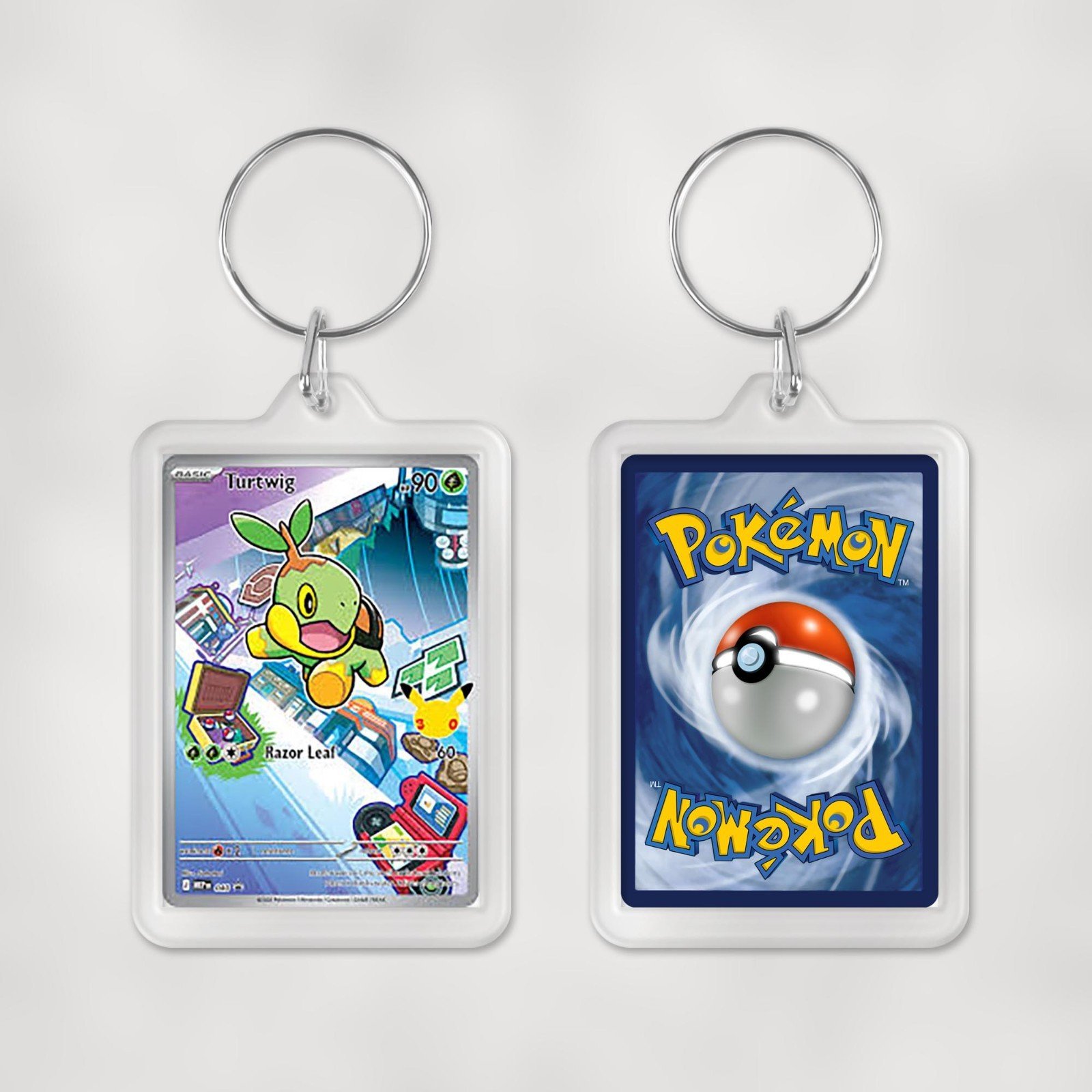 Pokemon Mega Evolution Promo Cards Keyrings / Key Chain Duel Sided Print - Image 36