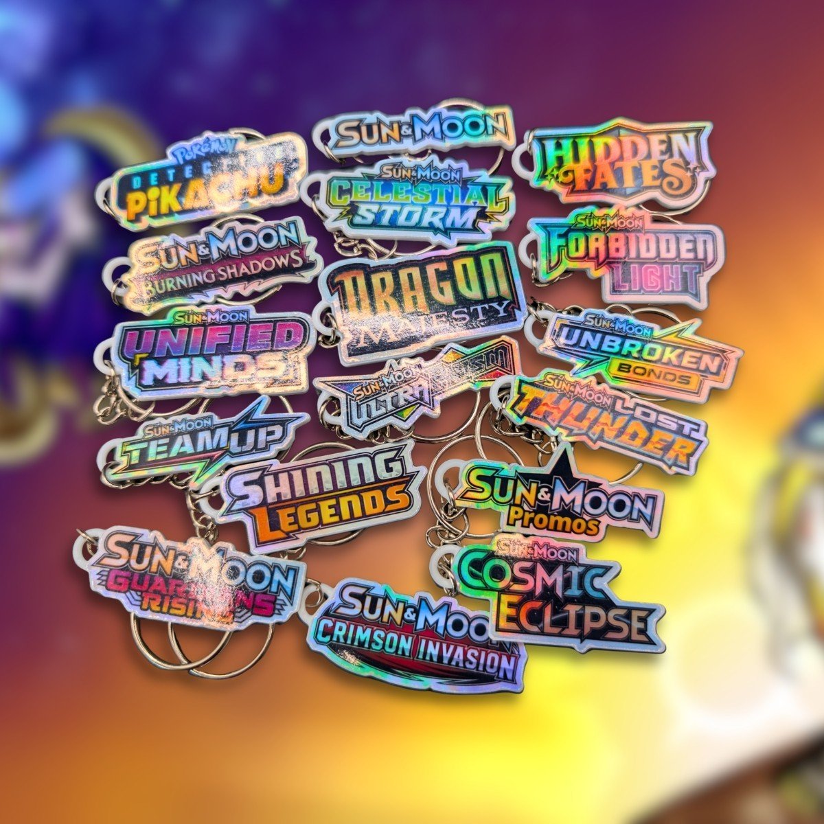 Pokemon Binder Tag Keychains - Sun & Moon Series Sets - You Choose - Image 20