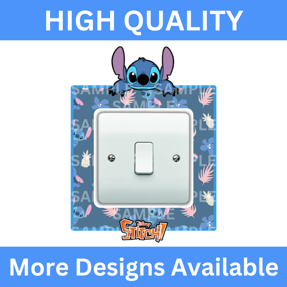 Stitch Surround Light Switch Wall Sticker Decal Kids Bedroom Boy Girl