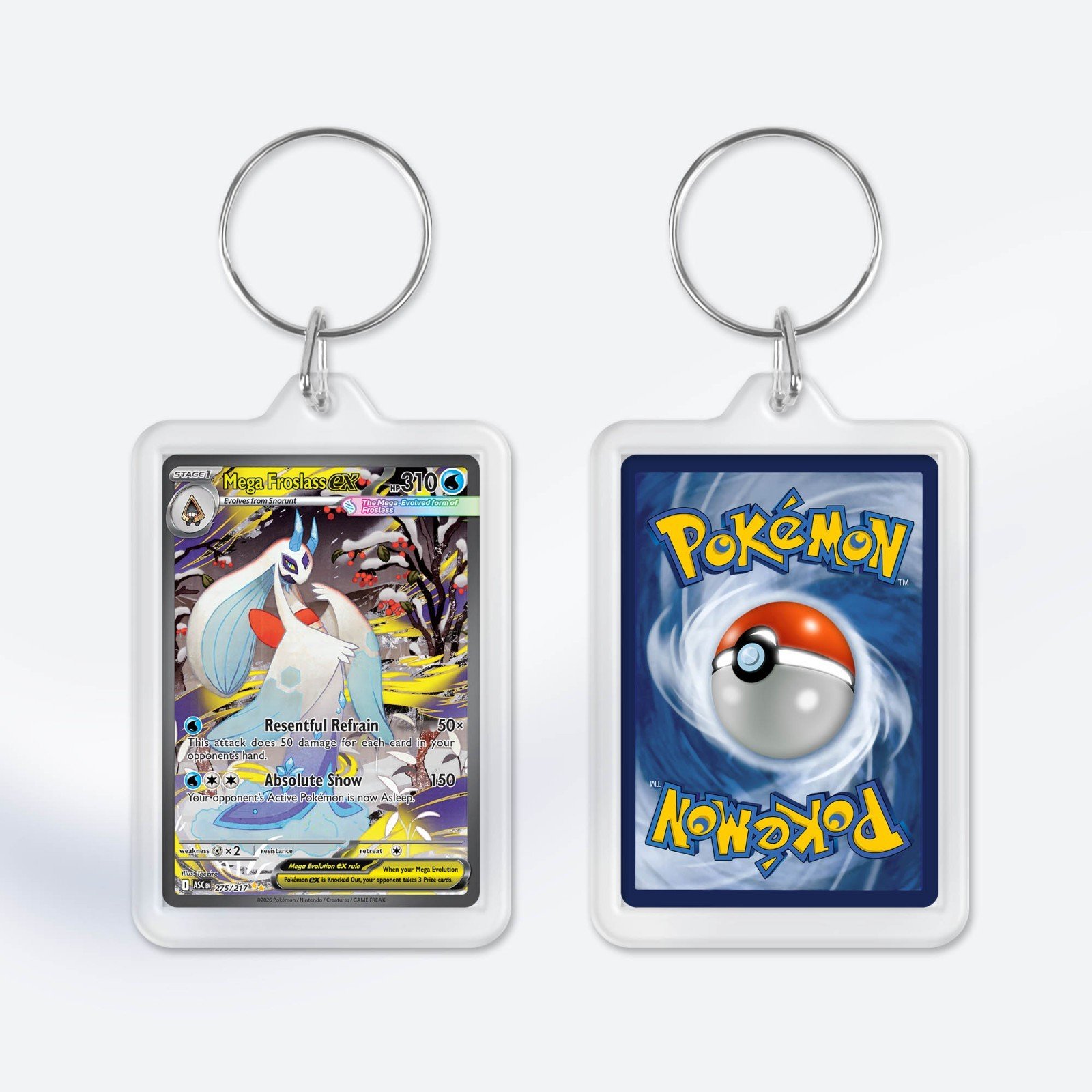 Pokemon Card Mega Evolution Ascended Heroes Keyring / Key Chain Duel Sided Print - Image 2