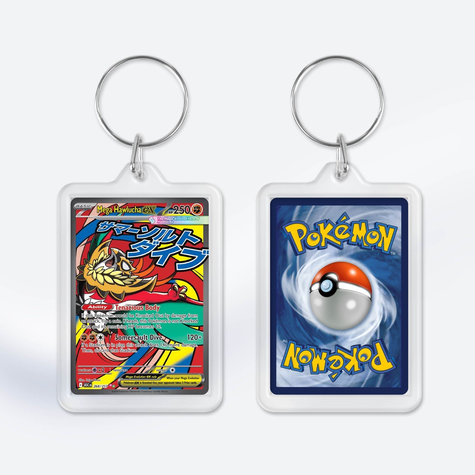 Pokemon Card Mega Evolution Ascended Heroes Keyring / Key Chain Duel Sided Print - Image 4