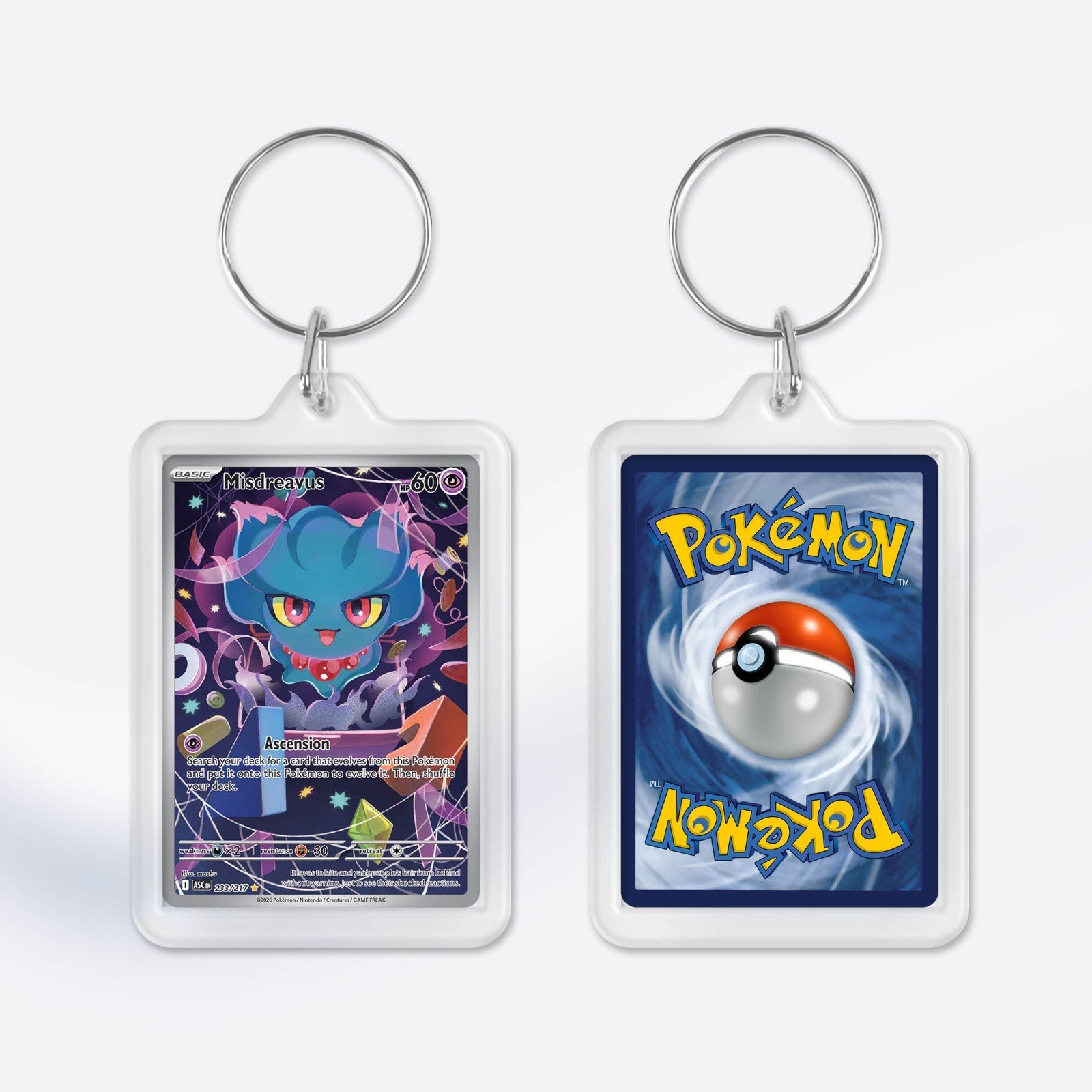 Pokemon Card Mega Evolution Ascended Heroes Keyring / Key Chain Duel Sided Print - Image 12