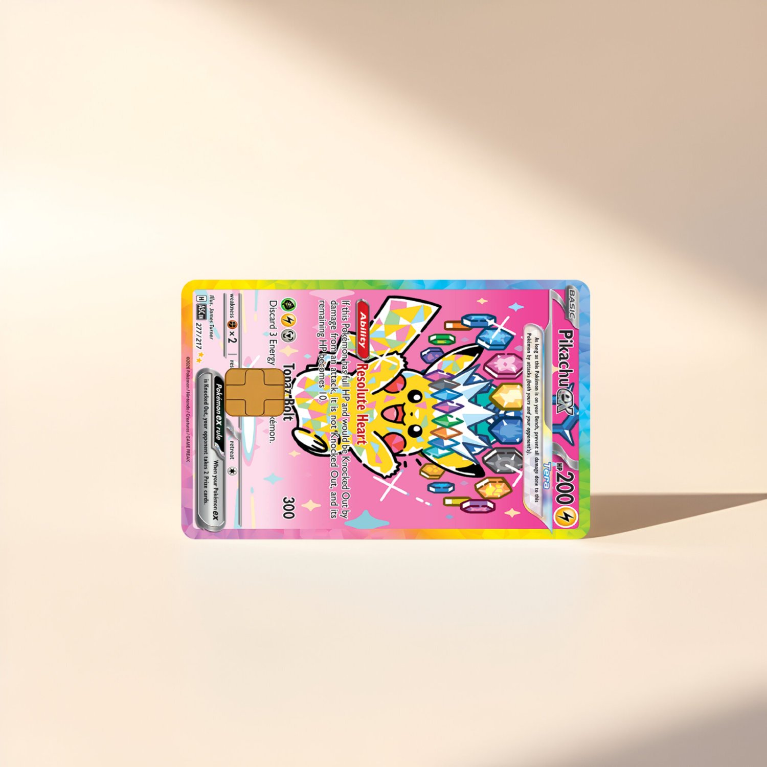 Pikachu ex Ascended Heroes Pokemon Card Skin | Holographic | Credit Card Skin |