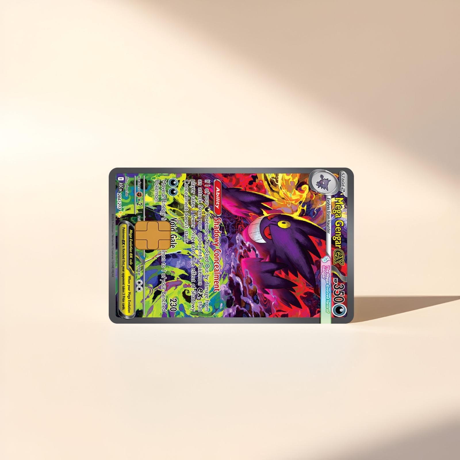 Mega gengar ex ascended pokemon card skin | holographic | credit card skin |