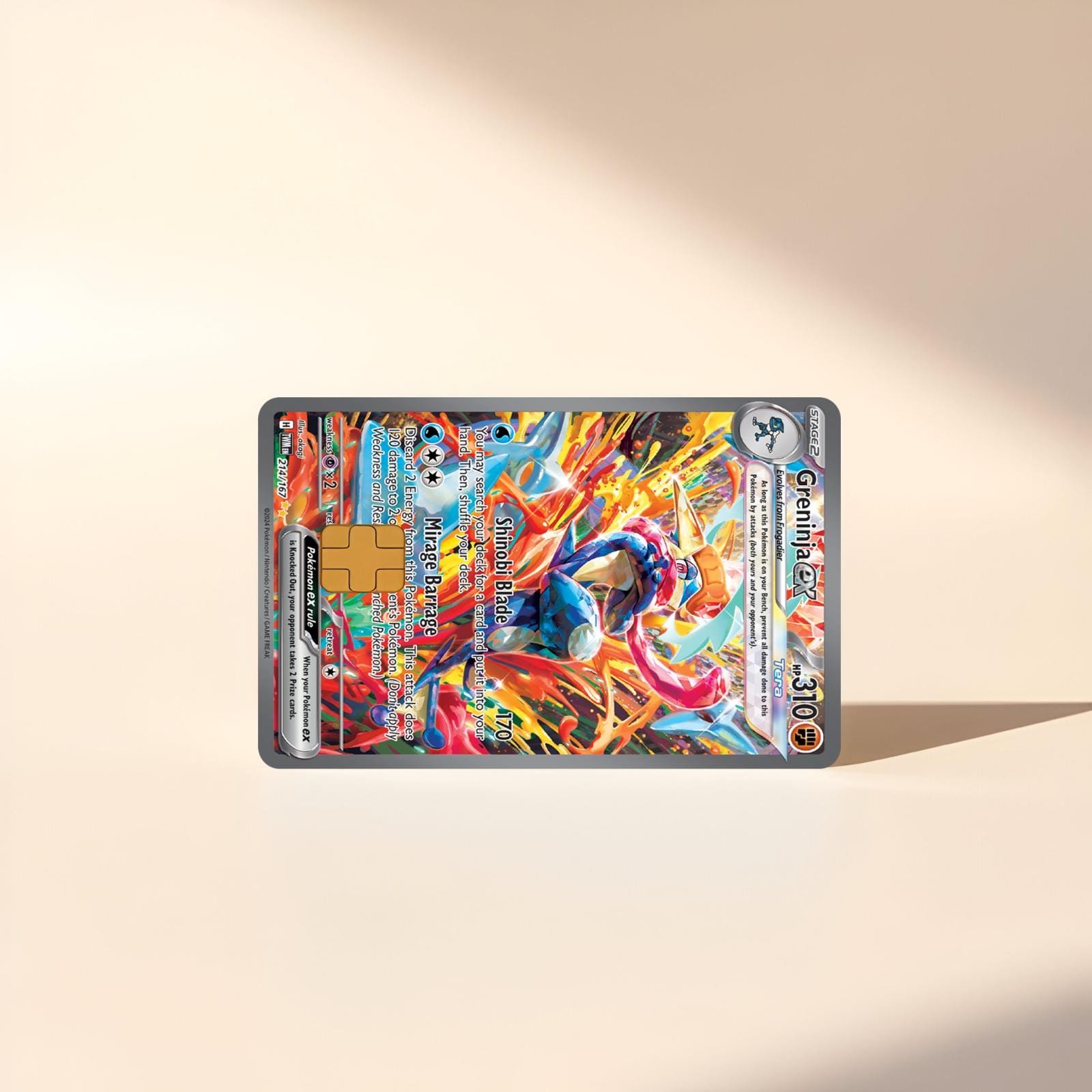 Greninja ex twm pokemon card skin | holographic | credit card skin |