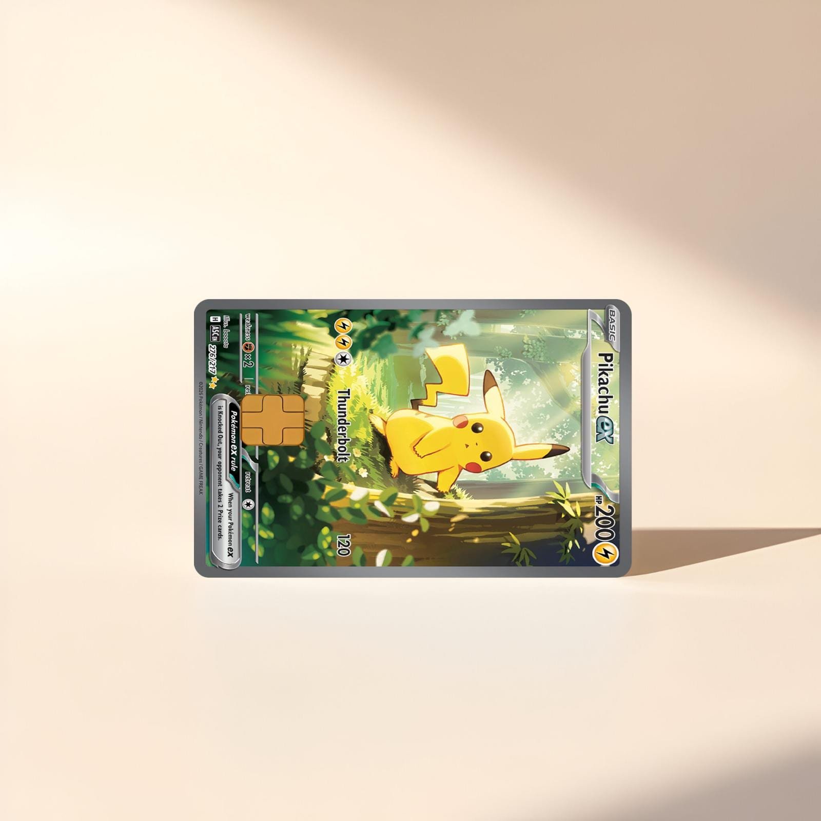 Pikachu ex treekachu pokemon card skin | holographic | credit card skin |