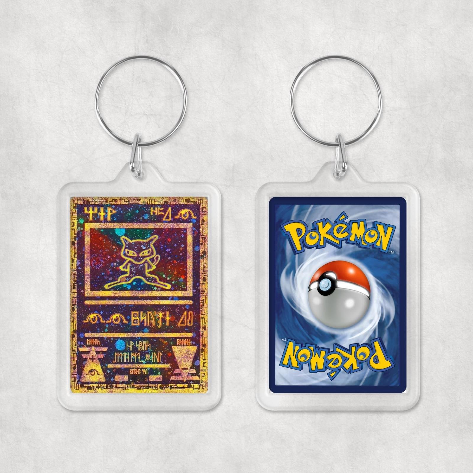 Ancient mew promo pokemon card keyring / key chain duel sided print